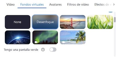 Efectos de la aplicación Zoom