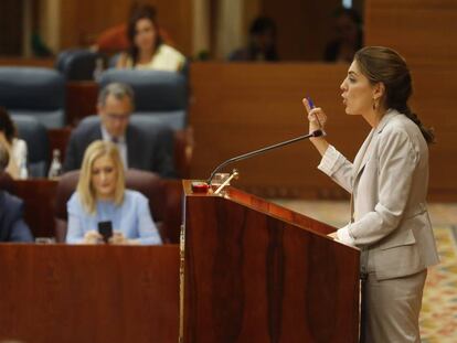 Lorena Ruiz- Huerta, durante su intervenci&oacute;n en la Asamblea.