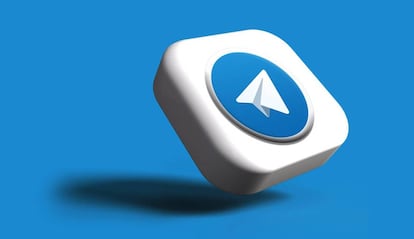 Icono en tres dimensiones de Telegram