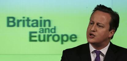 David Cameron, durante su discurso sobre Europa.