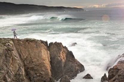 El acantilado junto a la playa de Doniños, en Ferrol.