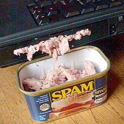 La palabra <i>spam</i> también es el nombre de una carne enlatada norteamericana.