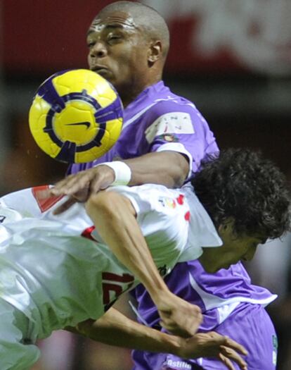 El jugador del Valladolid, en un encuentro ante el Sevilla