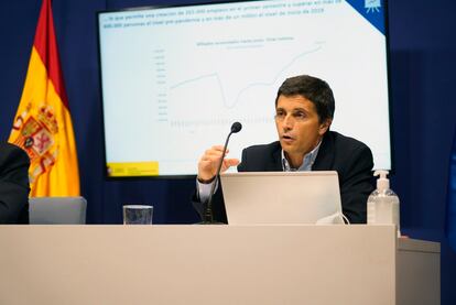 El secretario de Estado de Seguridad Social, Borja Suárez, durante una rueda de prensa.