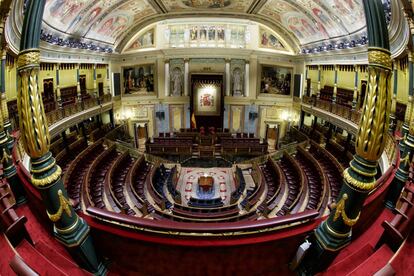 Vista del hemiciclo del Congreso de los Diputados.