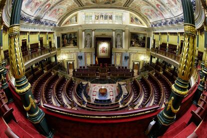 Vista del hemiciclo del Congreso de los Diputados.