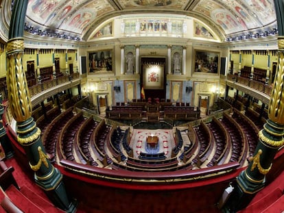 Vista del hemiciclo del Congreso de los Diputados.