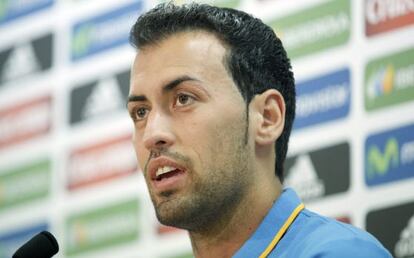 Busquets, en rueda de prensa. 