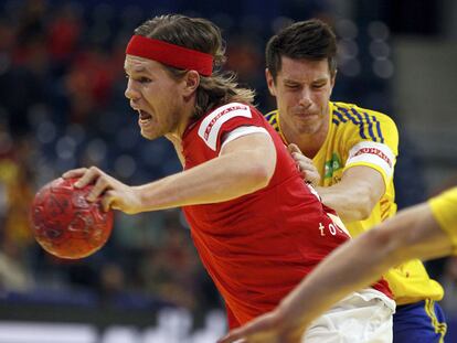 El danés Mikkel Hansen, en el partido ante Suecia.