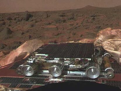 Imagen de Marte, con el robot exploratorio &#39;Sojourner&#39;.