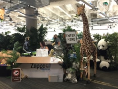 La sede de Zappos en Las Vegas goza de todas las comodidades pueriles de las tecnológicas.