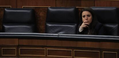 La ministra de Igualdad, Irene Montero, este miércoles en el Congreso.