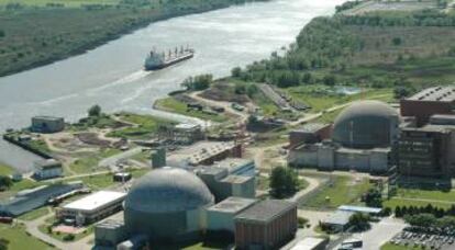 Vista aérea de las centrales nucleares Atucha I y Atucha II, en la localidad bonaerense Zárate.