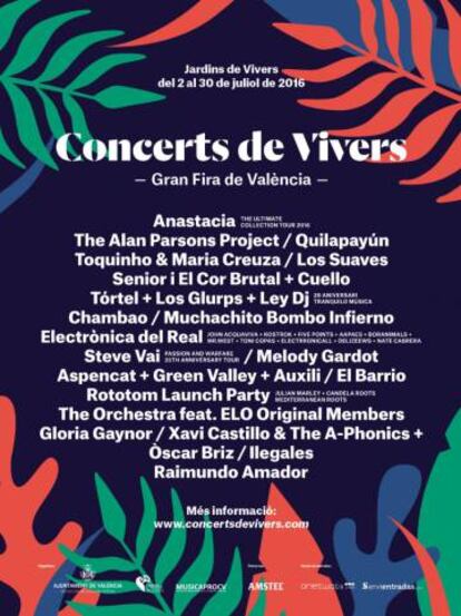 El cartel de los conciertos de Viveros.