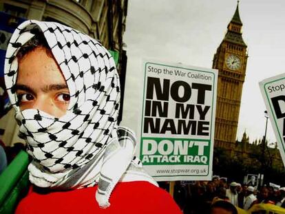 Protesta en septiembre de 2002, en Londres, contra la participación británica en la guerra de Irak.