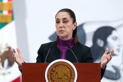 Claudia Sheinbaum en el Palacio Nacional de la Ciudad de México, el 30 de junio.
