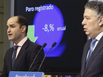 Los secretarios de Estado de Empleo y de Seguridad Social, Juan Pablo Riesgo (izquierda) y Tom&aacute;s Burgos (derecha).