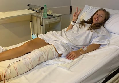 Mariona Boix, excampeona de España de Slalom en 2014, que ahora abre una campaña de micromecenazgo para costear un tratamiento con células madre para poder recuperar la movilidad en la rodilla.