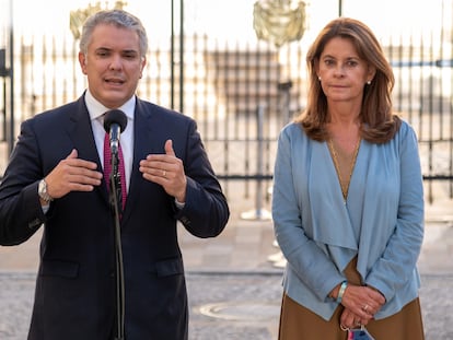 Iván Duque junto a la vicepresidenta Marta Lucía Ramírez