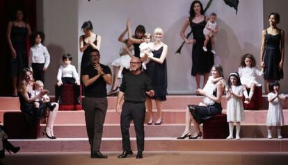 Domenico Dolce y Stefano Gabbana, en su último desfile.