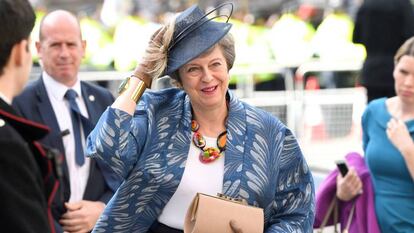 Theresa May, este lunes, en un acto oficial en la Abadía de Westminster. 