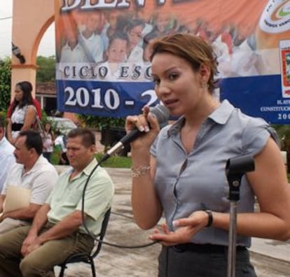 Mar&iacute;a Santos Gorrostieta, en un acto en enero de 2011