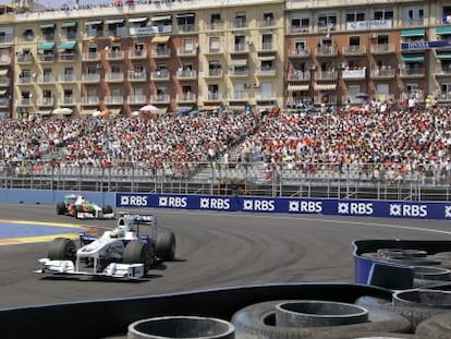 Una de las carreras del Gran Premio de F-1 en Valencia.