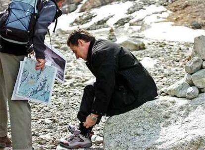 Nicolas Sarkozy, ayer en campaña en Chamonix.