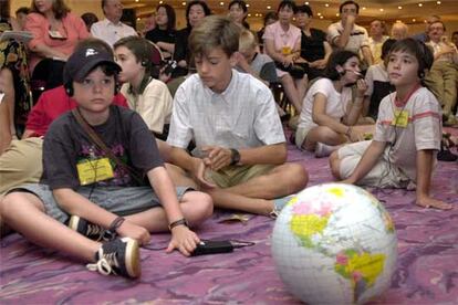 Niños participantes en un congreso de superdotados en Barcelona.