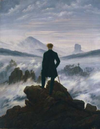 Caspar David Friedrich, 'El caminante sobre el mar de nubes' (1817-1818). Pocos autores como Friedrich han canalizado tan bien la inquietud humana a través de la naturaleza que observamos, inmensa e infinita. Un camino por recorrer vasto y amenazante cargado de simbolismo. El caminante como pretexto y el paisaje como avatar.