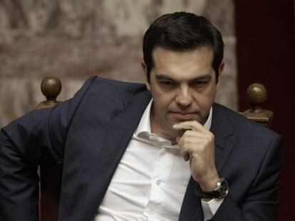 El primer ministro griego, Alexis Tsipras, el pasado viernes durante una sesión en el Parlamento de Atenas, Grecia.