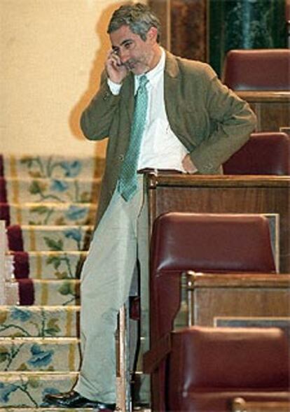 Gaspar Llamazares, ayer, en el Congreso de los Diputados.