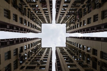 Perspectiva de un conjunto residencial en la ciudad china de Hong Kong, el 27 de septiembre de 2018.