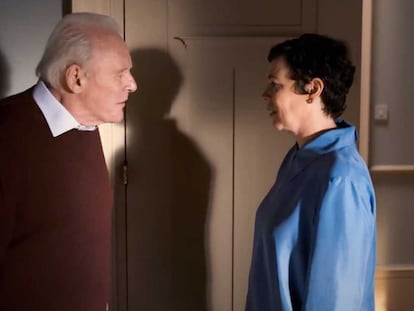 Anthony Hopkins y Olivia Colman, en 'The Father'.