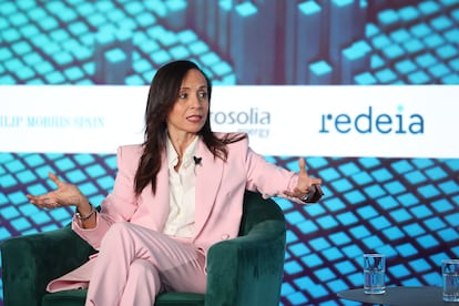 Beatriz Corredor, presidenta de Red Eléctrica, durante su intervención en la segunda jornada del Foro Económico CREO 2025.