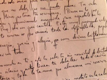 The newly unearthed letter written by Lorca on July 18, 1936.