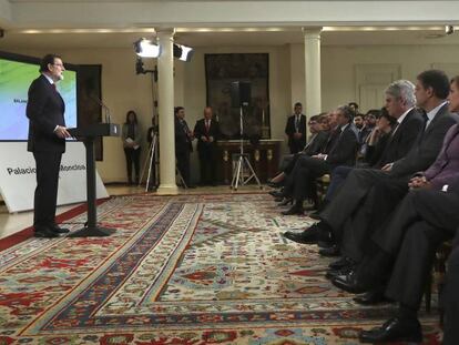El presidente del Gobierno, Mariano Rajoy, en la rueda de prensa posterior a la reunión del Consejo de Ministrose.