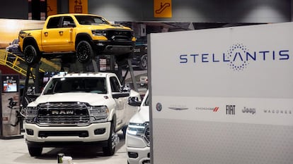 Stellantis shows off their Ram truck lineup at the Chicago Auto Show on February 09, 2023 in Chicago, Illinois.