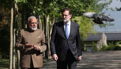 Mariano Rajoy junto al primer ministro indio Narendra Modi.