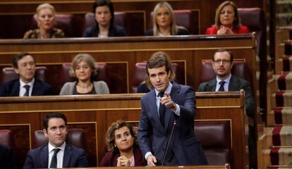 Pablo Casado, en el Congreso de los diputados. 