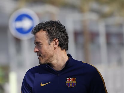 Luis Enrique, na Cidade Esportiva do Barcelona.