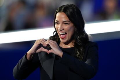 La representante demócrata Alexandria Ocasio-Cortez, en el primer día de Convención Demócrata, el 19 de agosto.