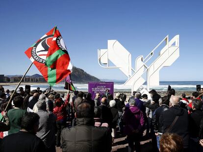 Acto organizado por Podemos Euskadi en San Sebasti&aacute;n para celebrar el Aberri Eguna.