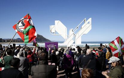Acto organizado por Podemos Euskadi en San Sebastián para celebrar el Aberri Eguna.