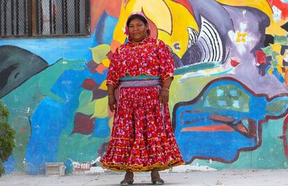 Catalina González Ortiz,u na indígena tarahumara que vive en Ciudad Juárez, fronteriza con Estados Unidos y una de las más golpeadas por la violencia, el 31 de marzo. "Del nuevo gobierno espero que nos ayude con lo que pasa aquí", dice sin adelantar por quién votará. Para esta vendedora de artesanía, de 37 años, en su barrio lo más urgente es reabrir un deteriorado espacio comunitario en el que se ofrecía alimentación a los niños.