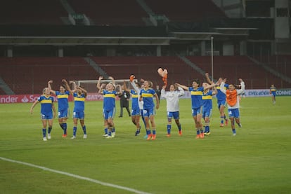 Boca Juniors después de la final de la Copa Libertadores contra el equipo brasileño Palmeiras