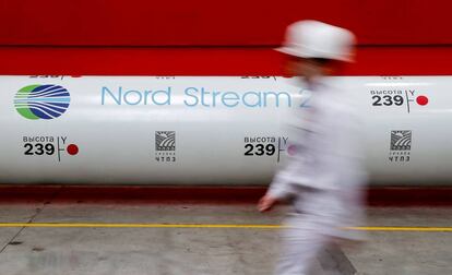 Tubería parte del Nordstream 2 en Cheliabinsk, Rusia