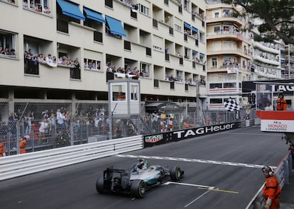 Momento de la llegada de Rosberg.