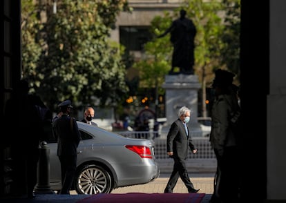 Sebastián Piñera, presidente de Chile, llega a La Moneda el lunes, en Santiago de Chile.