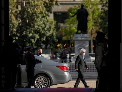 Sebastián Piñera, presidente de Chile, llega a La Moneda el lunes, en Santiago de Chile.